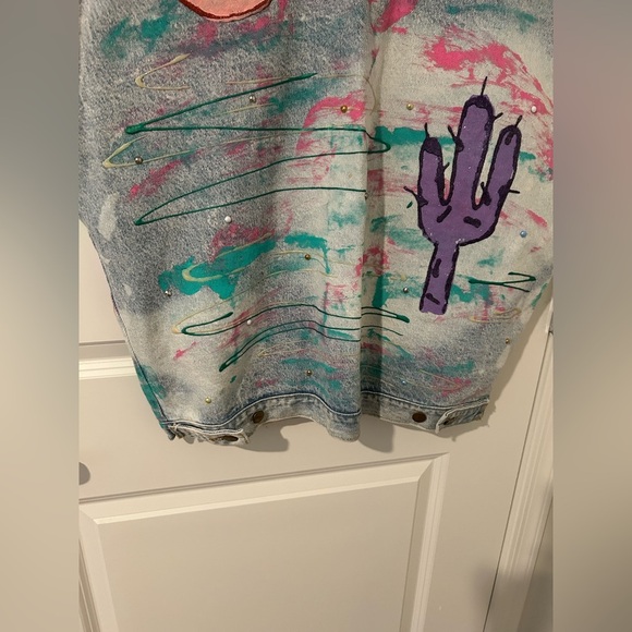 Vintage Painted Denim Vest - Picture 11 of 14